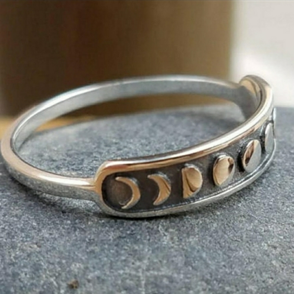 NWT | Vintage .925 Silver Moon Phase Bar Ring - Picture 8 of 8